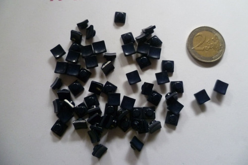 Bottoni quadrato blu notte - blu,