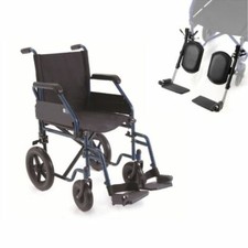 Sedia a rotelle pieghevole da transito + pedane elevabili GARANZIA ITALIA