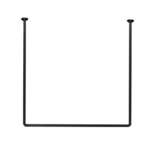 Bastone x tenda doccia universale a U angolare 80X80X80 cm asta nera x tende