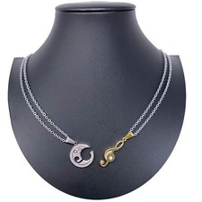 Chiave di Violino Oro Ciondolo Spezzato 2x Collana Acciaio Uomo Donna Amici A04