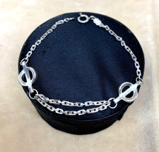 UNOAERRE BRACCIALE ARGENTO A MAGLIE RETTANGOLARI  925 ANNI 70