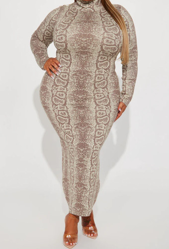 Maxi abito maglione - , stampa