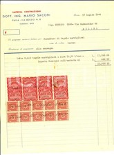 1945 PAVIA Impresa costruzioni ing. Mario SACCHI *Fattura per tegole marsigliesi