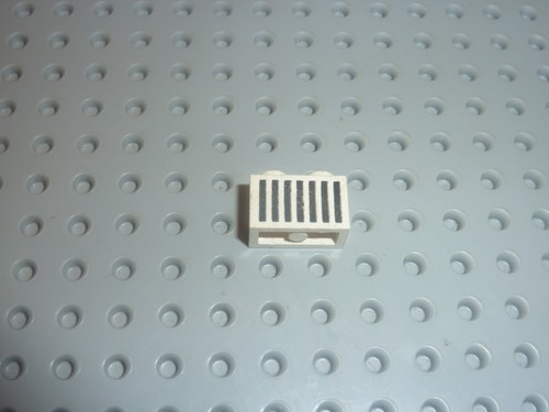Lego white brick with black - with,