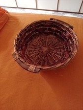 Grande Cesto In Vimini Con Manici In Legno