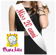Fascia raso bianco scritta - fascia,