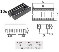 10x Ninigi DIP16, zoccolo per