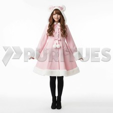Women Cute Pink Hooded Coat