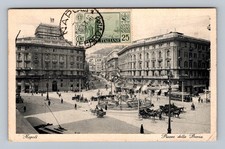 Italia- Borsa Napoli Piazza del Borsa Vecchia Cartolina d'epoca c1916