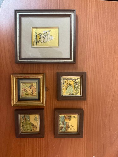 Quadretti foglia oro - quadretti,