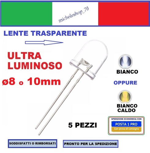 Diodo led diametro 8mm 10mm - diodo,
