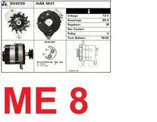 ALTERNATORE 12V 65A AUDI 80 100 COUPE' SEAT TOLEDO VW GOLF MK1 2 JETTA II LT 