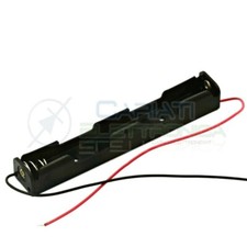 2 Pezzi Porta Batteria PortaBatteria per 2 Pile Pila AAA in serie con Cavi
