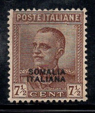 Somalia 1928 Sass. 116 * MH 100% sovrastampato 7 centesimi e mezzo, Vitt.Eman.III