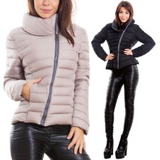 Piumino donna imbottito giubbotto giaccone cerniera zip caldo trapuntato A-2