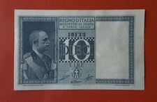 BANCONOTA 10 LIRE 1939 XVIII