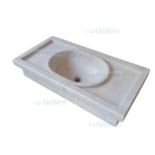 Lavandino lavello in Marmo scolpito rettangolare Bagno cucina cm 71 marble sink