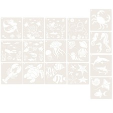 16pcs di stencil a tema mare