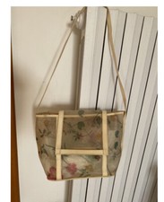 Borsa Donna Vintage In Tulle Rigido Trasparente Fiori