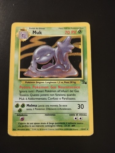 Carta pokemon muk fossil - carta, 13/62