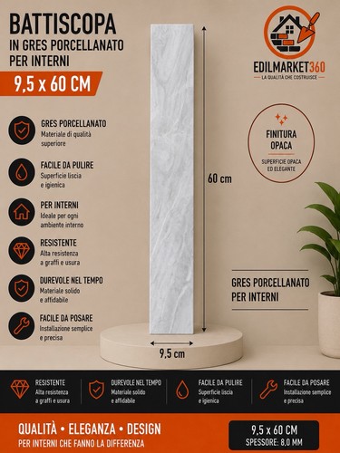 1pz battiscopa effetto - 1pz, (60cm)