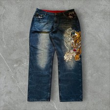 Jeans Karakuri Tamashi larghi ricamati - denim giapponese - L40 x L32
