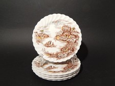SET 6 PIATTI DOLCE SEMI PORCELLANA JOHNSON BROS HAPPY ENGLAND STAMPA MANO