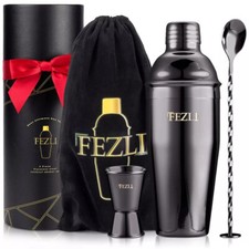 Cocktail Shaker bevanda mista feste colino Jigger cucchiaio barista set 5 pezzi Regno Unito
