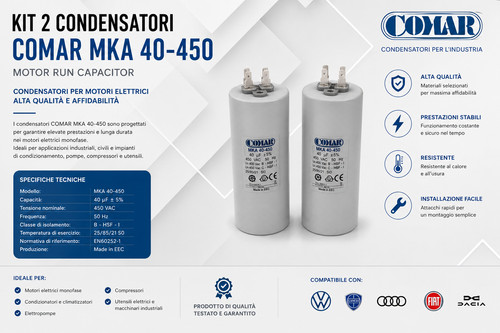 Coppia condensatori comar - di,