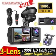 3 CAM DASHCAM PER AUTO TELECAMERA FULL HD DVR CAR VIDEO CAMERA 1080P RETROMARCIA