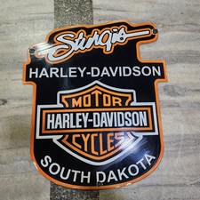 INSEGNA SMALTATA PORCELLANA HARLEY STURGIS 26 X 30 POLLICI