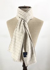 Sciarpa Fattori In Cotone Felpato A Quadri Panna/azzurro/moro