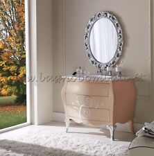 Mobile Bagno Bombato Foglia Argento Con Rilievi Mod Giada piedini intagliati!!!