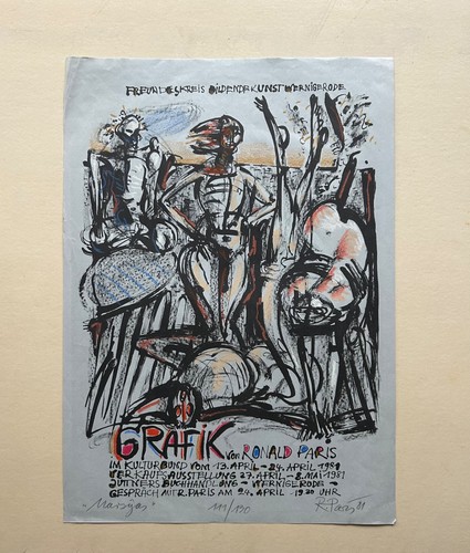 Litografia 1981 ronald paris - litografia,