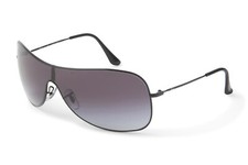 Occhiali da sole Ray Ban RB3211 002/8g nuovi $156 lenti nero grigio sfumato/blu scuro