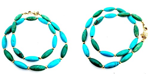 Collana oro 375 con turchese - con,