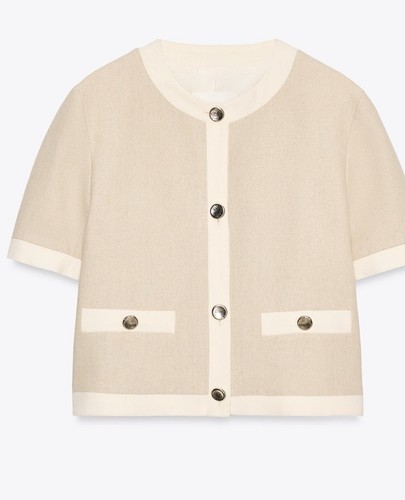 Giacca girocollo blazer lino - blazer,