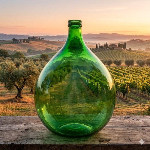 Damigiana vetro verde da - damigiana, in