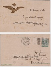 Militari - AVIAZIONE: cart. con lo stemma in oro a rilieno  1916