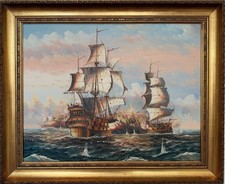 Vintage Oil Painting Naval