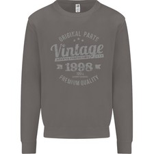 Felpa Vintage Anno 27° Compleanno 1998 Uomo Charcoal