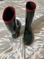 NUOVI STIVALI DA PIOGGIA GUCCI DOUBLE G LOGO GOMMA VERDE 202752 12 G Taglia 12
