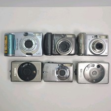 Lotto di 6 fotocamere digitali Canon PowerShot e IXUS A30, A590, A530, Z50, 70, 1 pellicola