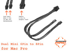  Adaptateur Mac Pro Dual 6 pin Male vers 8 pin Femelle (30 cm) GTX1080 / Rx580 