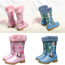 Stivali alti nuovi autunno inverno bambini ragazze Elsa principessa paillettes PU rosa