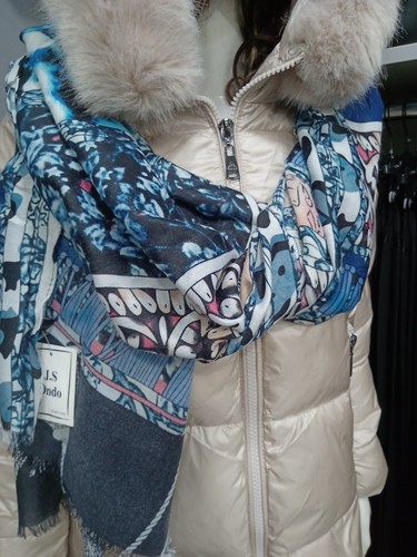 Stola foulard coprispalle blu - stola,