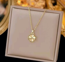 Collier femme trèfle zircon
