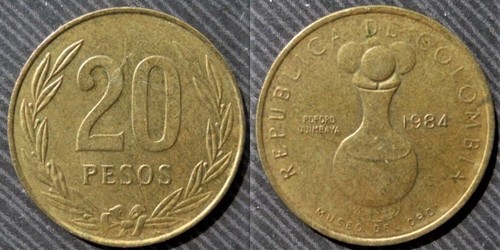 Colombia pesos 1984 - , 20