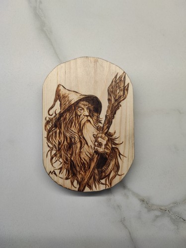 Quadro pirografia gandalf - pirografia,