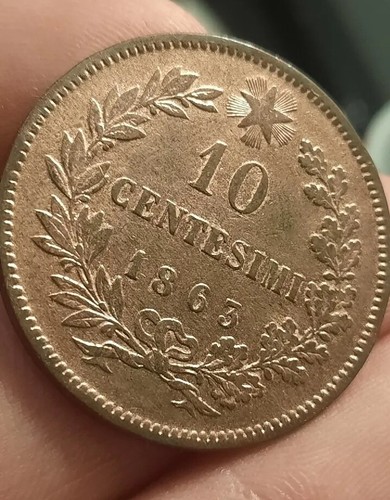 Centesimi 1863 raro senza - 10,